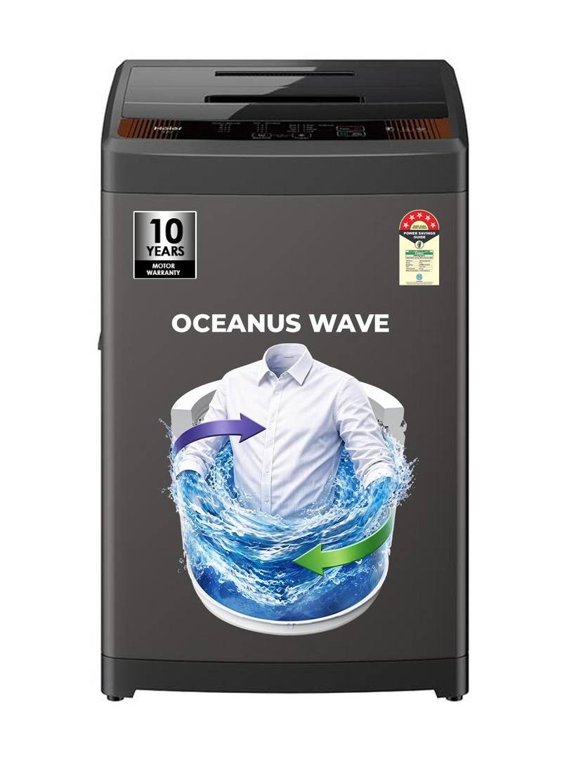 Haier 6.5 kg Fully Automatic Top Load Washing Machine Brown, Grey