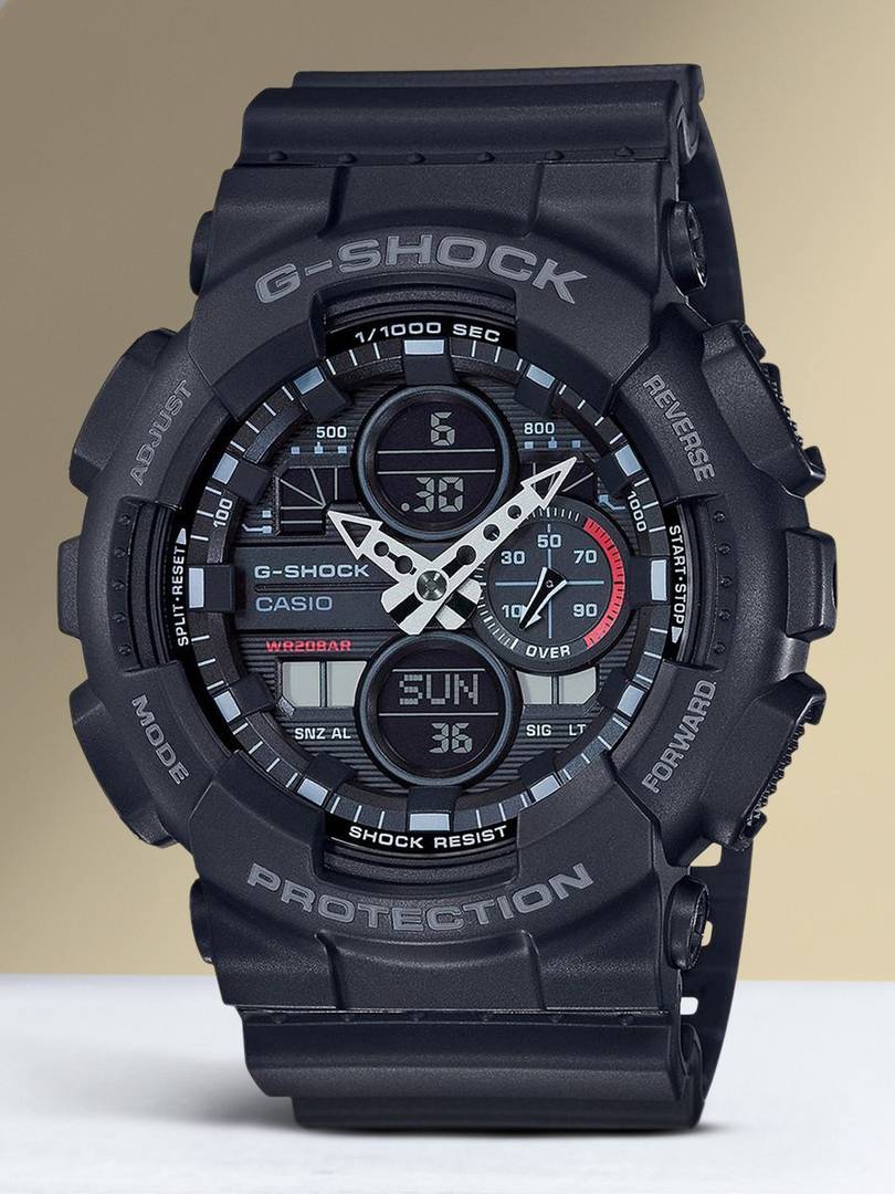 casio ga 140 1a1dr g shock black dial resin strap analog digital watch men