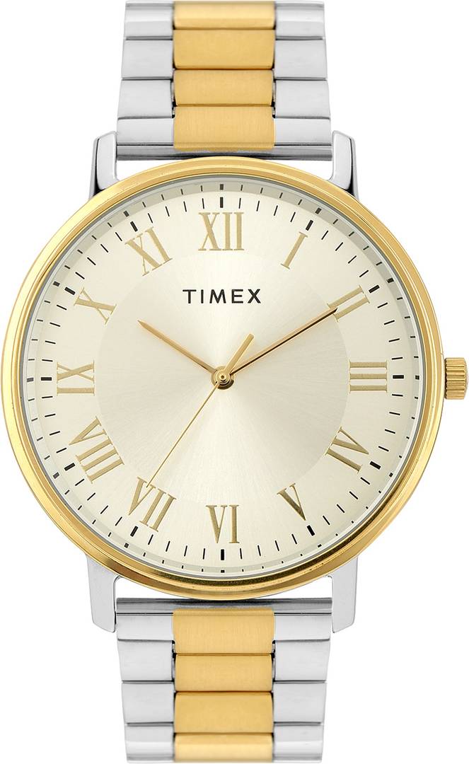 TIMEX TW0TG8025 Trendline Round 41mm Champagne Dial Analog Watch  - For Men