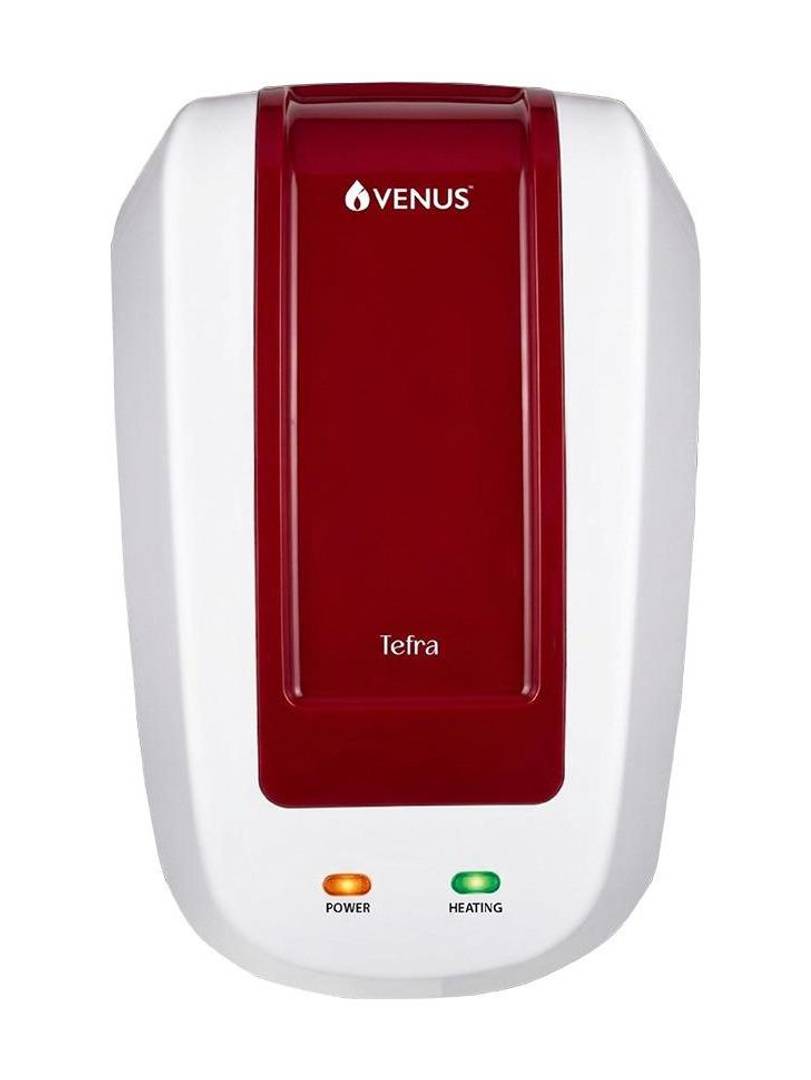 Venus 5 L Instant Water Geyser (Tefra 3000W Quick Heating, Suitable for Kitchen & Bathroom, Dual LED Auto-Cutoff, Wine Red) Wine Red