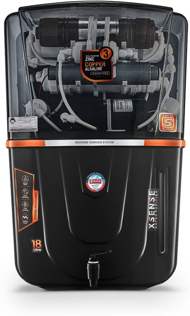 Aqua Fresh Smoke Audi 18 ltr drink pure India 1st BIS (IS 16240 :2023) CM/L8100159306 18 L RO + UV + UF + Copper + Alkaline + TDS Control Water Purifi