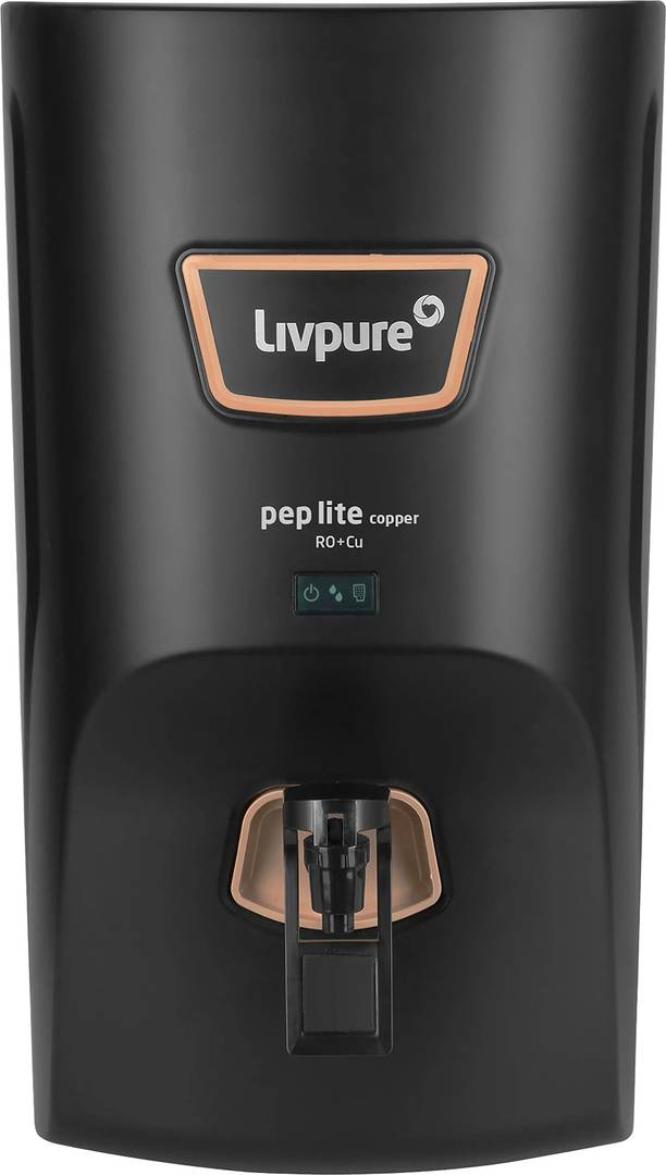 Livpure PEP LITE COPPER 7 L RO + Copper Water Purifier |6 Stage Water Purifier | Suitable for Borewell/Tanker/Municipal Water| (Black)