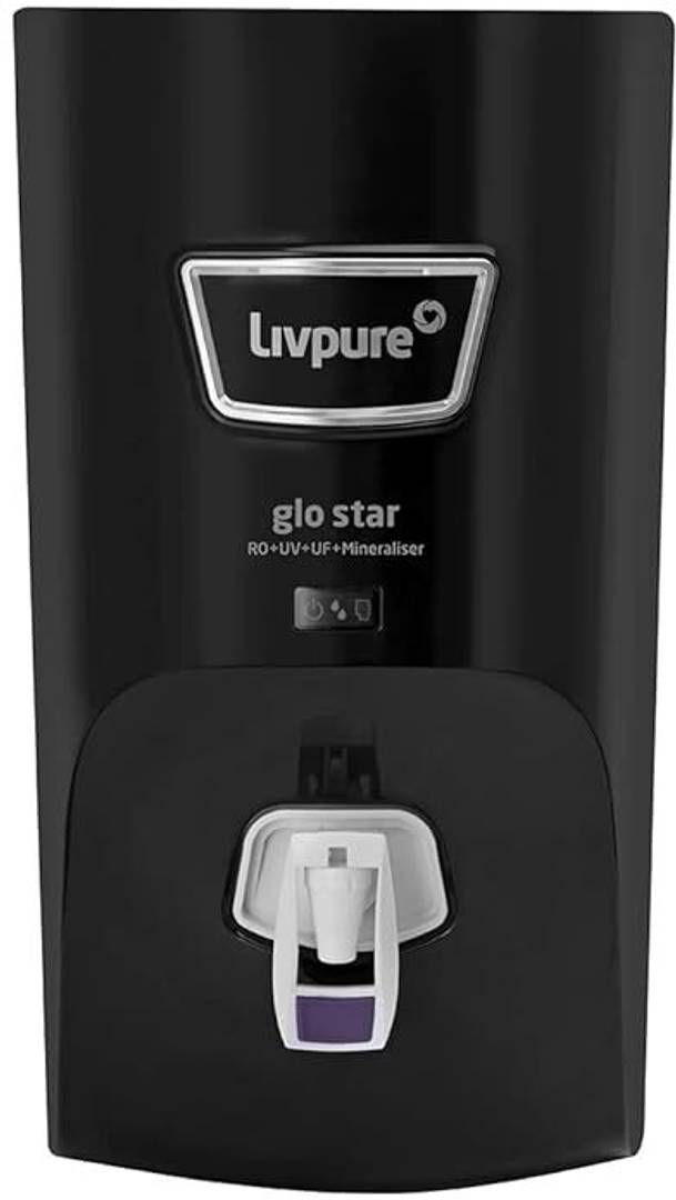 LIVPURE LIV-GLO-STAR-BLACK 7 L RO + UV + UF + Minerals Water Purifier 7 STAGE ADVANCED PURIFICATION| SUITABLE FOR ALL - BOREWELL, TANKER, MUNICIPALITY