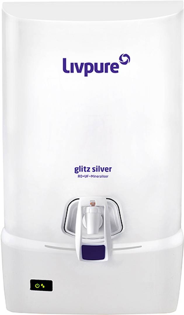 LIVPURE Glitz-Silver With Mineraliser 7 L RO + UF Water Purifier