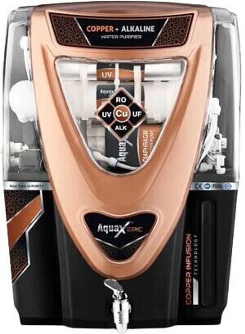 Aquagrand White Epic Model filter 15 L RO + UV + UF + TDS + Copper Water Purifier White