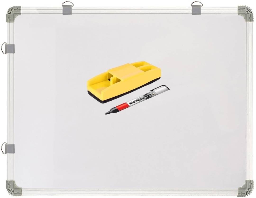 boardy non magnetic whiteboard 2x2 feet double sided marker board chalk 1 duster l robust aluminum frame sliding hanging clips 60cm x 60cm whiteboards