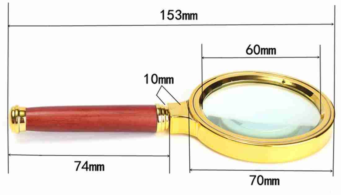 10X Handheld Magnifying Glass, 60/90mm Magnifying Lens with Non-Slip Handle  for Seniors, Reading, Maps, Jewellery ( Size : 90mm )