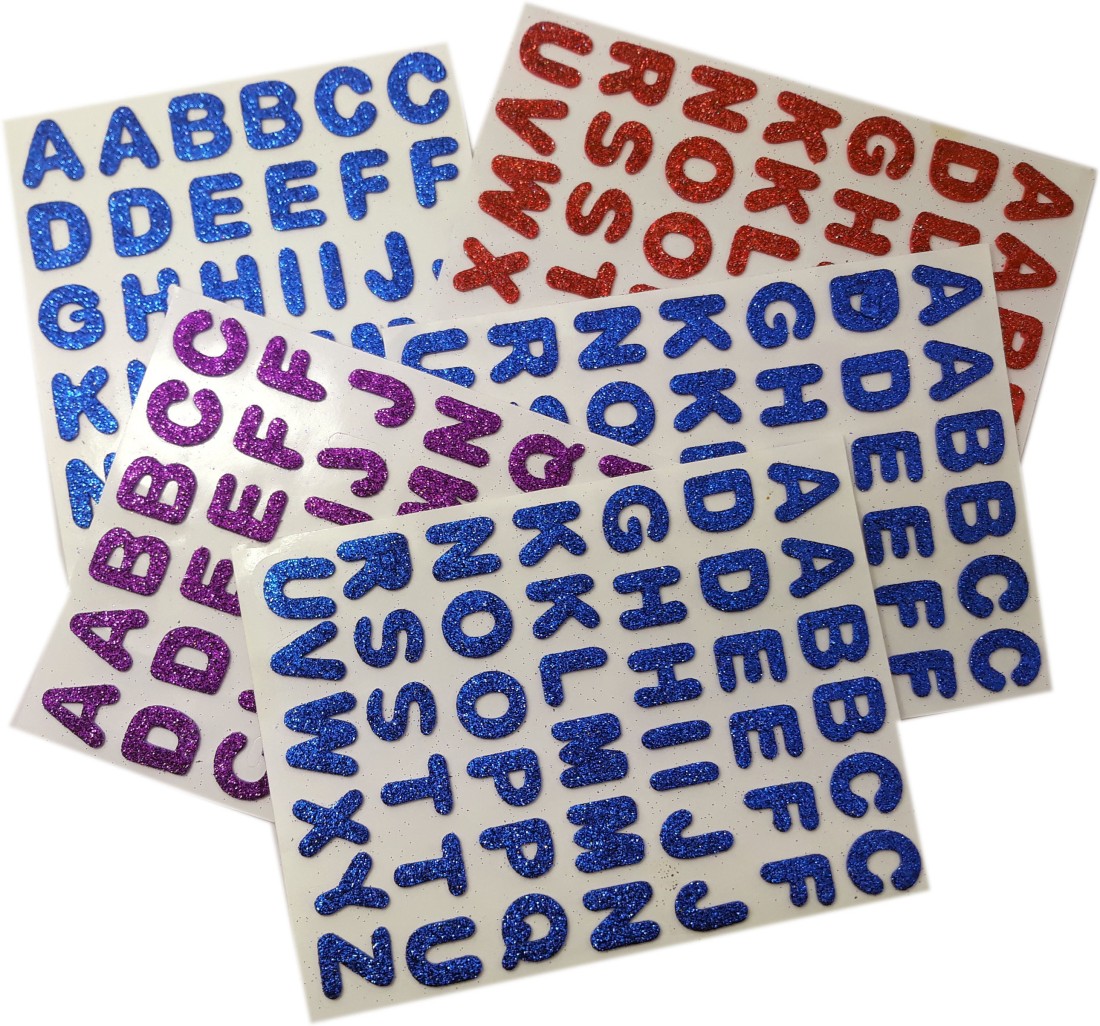 Glitter Foam Stickers - Alphabet - Multicolor - Pack of 156