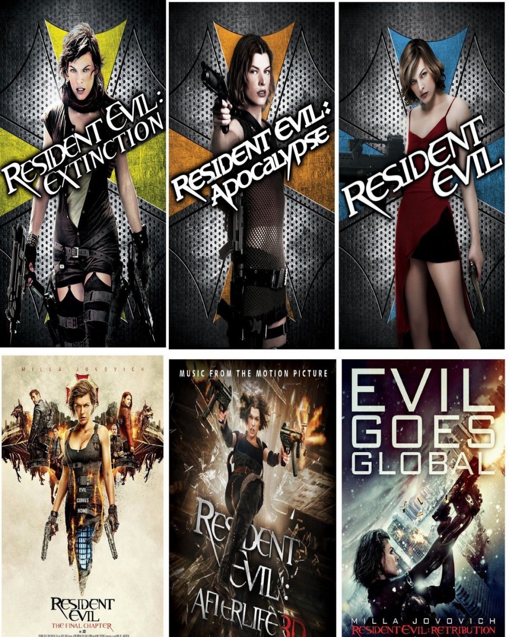 Resident Evil, Apocalypse, Extinction, Retribution,The Final Chapter DVD 6  Movie 43396474826