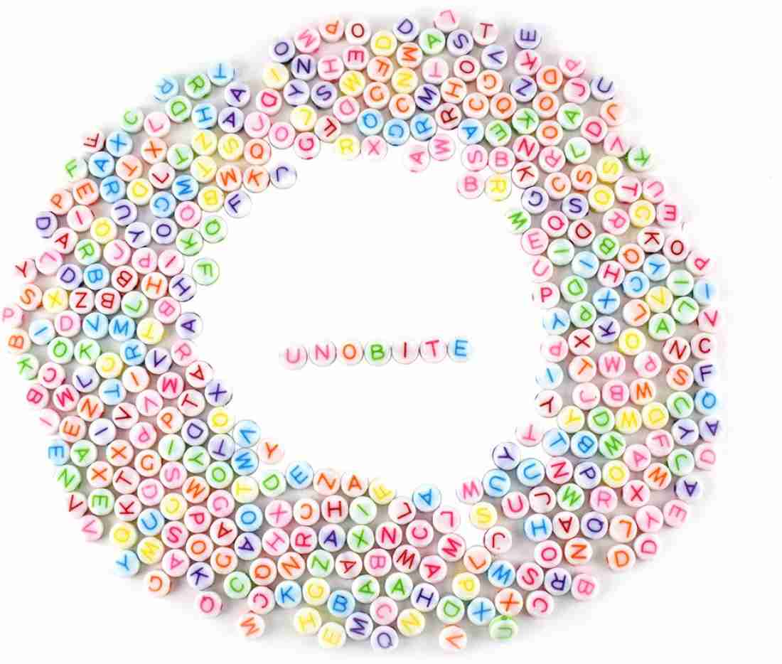 Unobite 200 Piece Plastic Alphabet Beads with Colorful Letters for  Jewellery Making, DIY Bracelets, Necklace, Key Chains and Kids  Jewellery(Multicolor, Square Shape) - 200 Piece Plastic Alphabet Beads with  Colorful Letters for