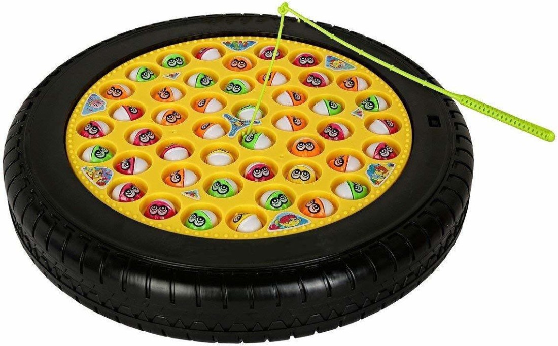 PromoCart Musical Rotating Big Round Tyre Fishing Catching Game toy -  Musical Rotating Big Round Tyre Fishing Catching Game toy . Buy Fishing  toys in India. shop for PromoCart products in India.