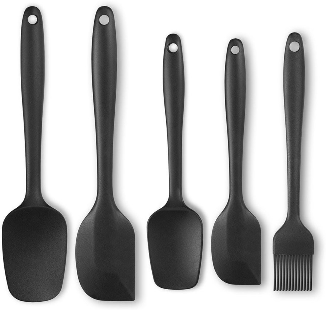 3 Pcs Silicone Spatula Black High Temperature Resistant -Free Rubber Spatula Cooking and Baking Kitchen Spatula