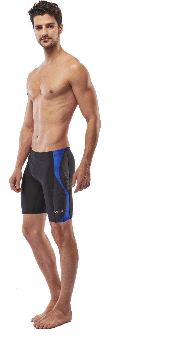 Lycot Self Design Men Black Swim Shorts
