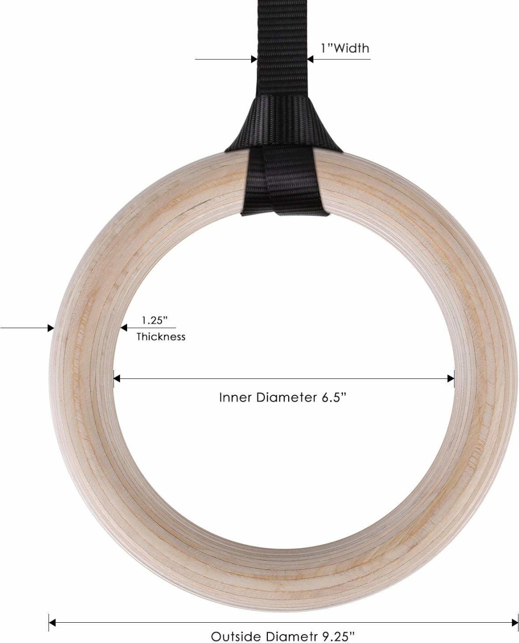 Gymnastic Premium Wooden Rings (880lbs) – Joyfit