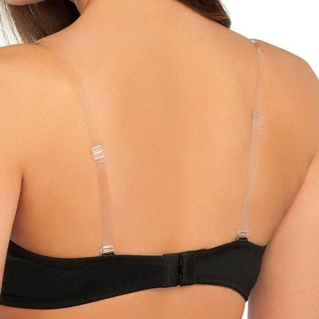 QAUKY QAUKY Women Cotton Padded Backless Invisible Clear