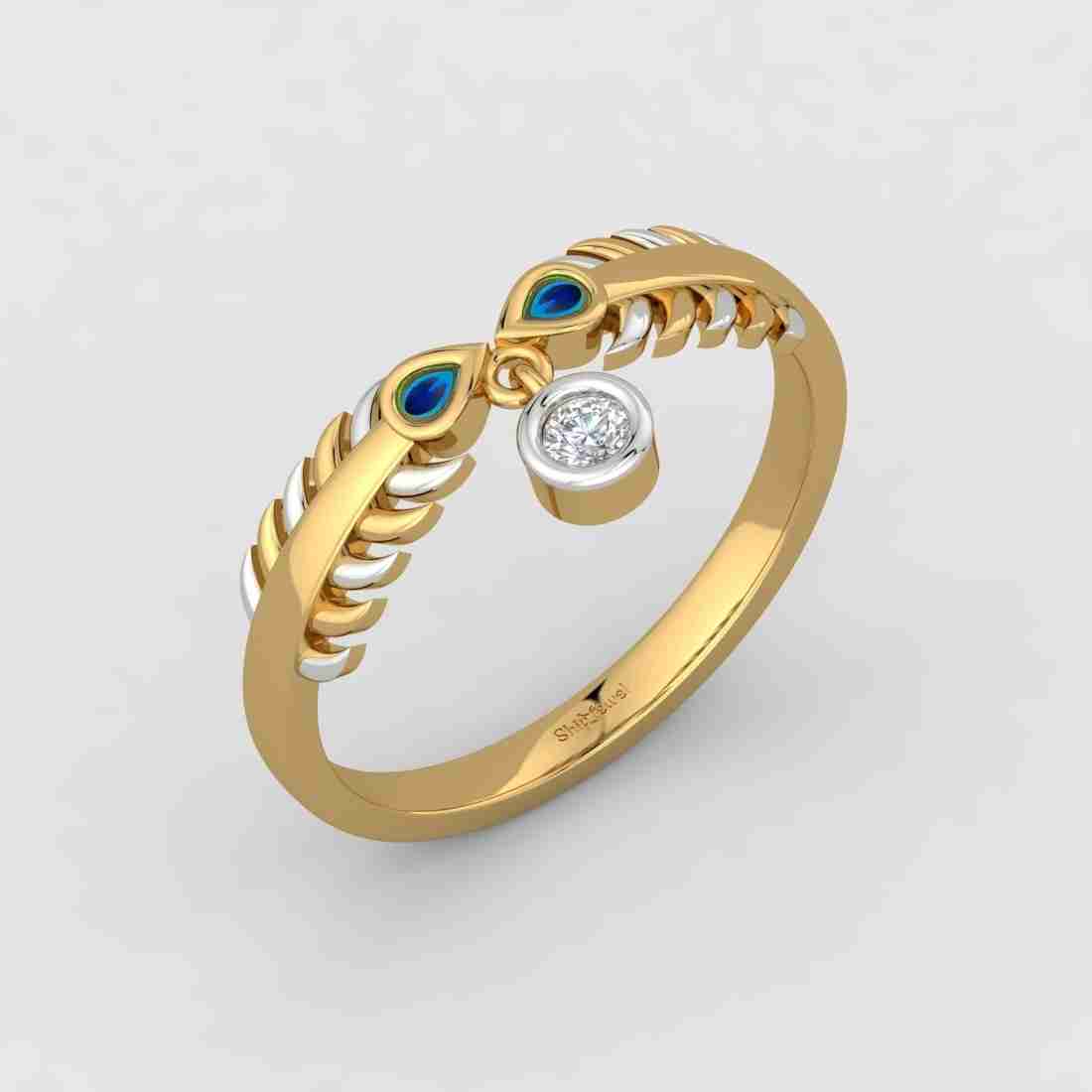 Peacock feather hot sale gold ring