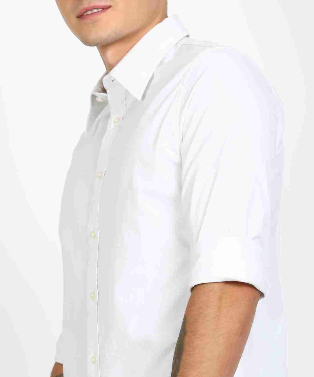 Calvin Klein Jeans Men Striped Casual White Shirt - Buy Calvin Klein Jeans  Men Striped Casual White Shirt Online at Best Prices in India
