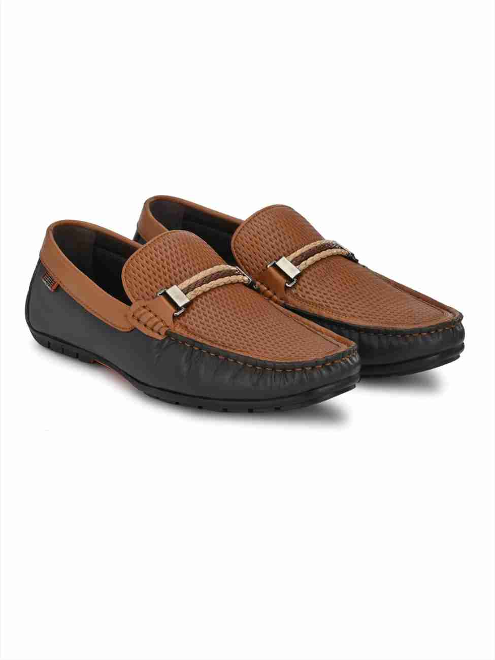 Hitz Men's Tan Leather Half Shoes Flat Mule Loafers – Hitz Shoes Online