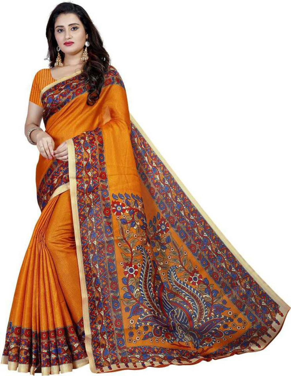 Flipkart kalamkari cotton sarees best sale