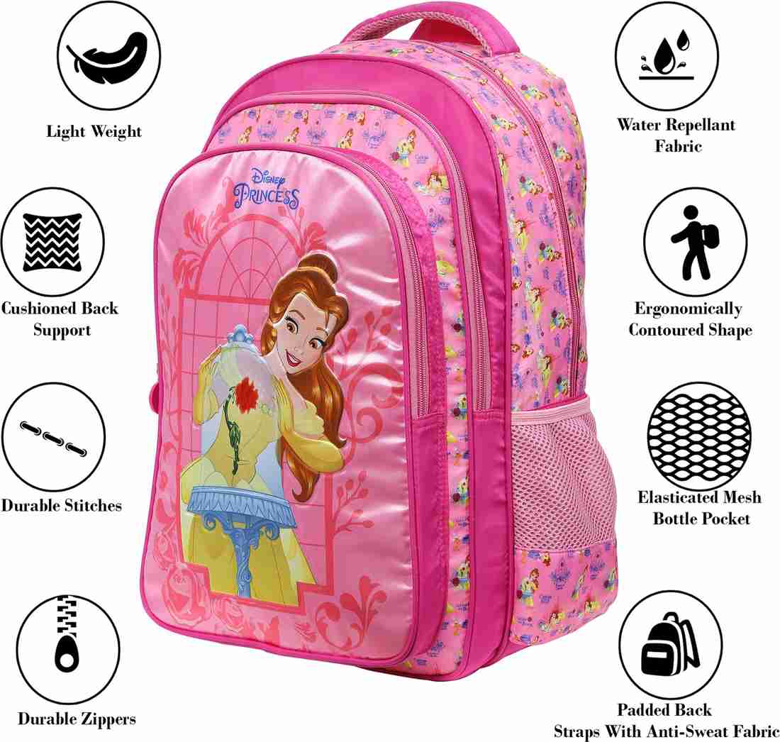 Flipkart Disney Princess Amazing Belle 16 inch School Backpack Bag For Kids Girls Boys Age 6 to 8 Years Waterproof Backpack Backpack