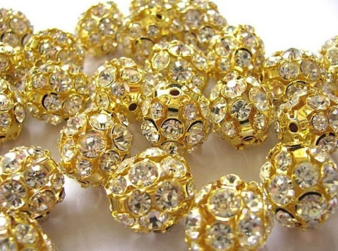 500pcs Brass Crystal Rhinestone Spacer Beads 6/7/8mm Grade A