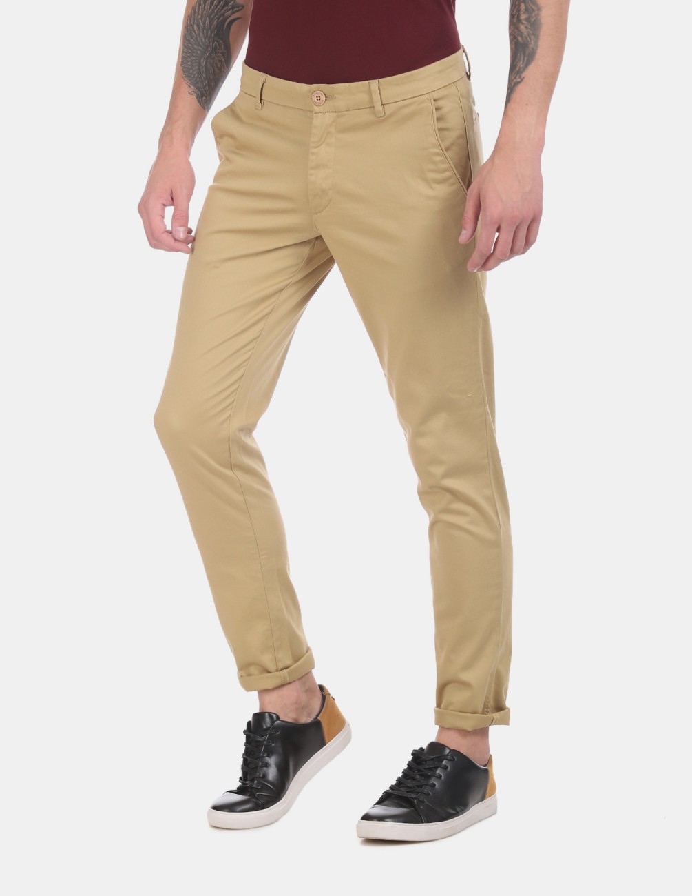 Ruggers Casual Trousers  Buy Ruggers Urban Slim Fit Cotton Trousers Online   Nykaa Fashion