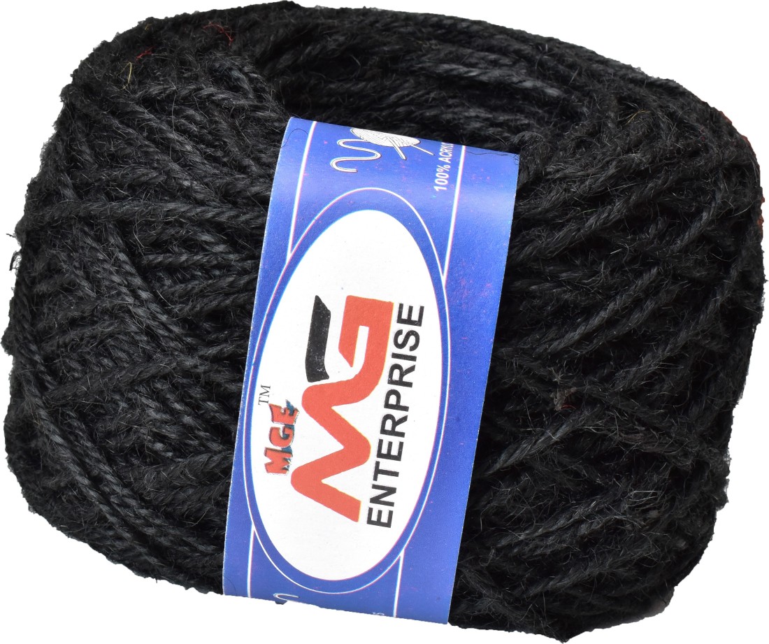 MGE Black Jute Twine Ball Colour Exclusive Twine Ball Threads String Rope 3  Ply 100 m for Creative Decoration - Black Jute Twine Ball Colour Exclusive  Twine Ball Threads String Rope 3