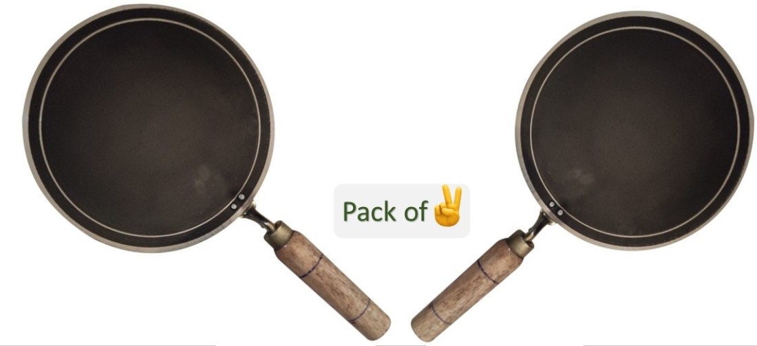 KITCHEN SHOPEE iron Handmade Roti Chapati Tawa with Wooden Handle 9 in iron  fry pan 10 in Fry Pan 22.86 cm, 25.4 cm diameter 5.08 L capacity Price in  India - Buy