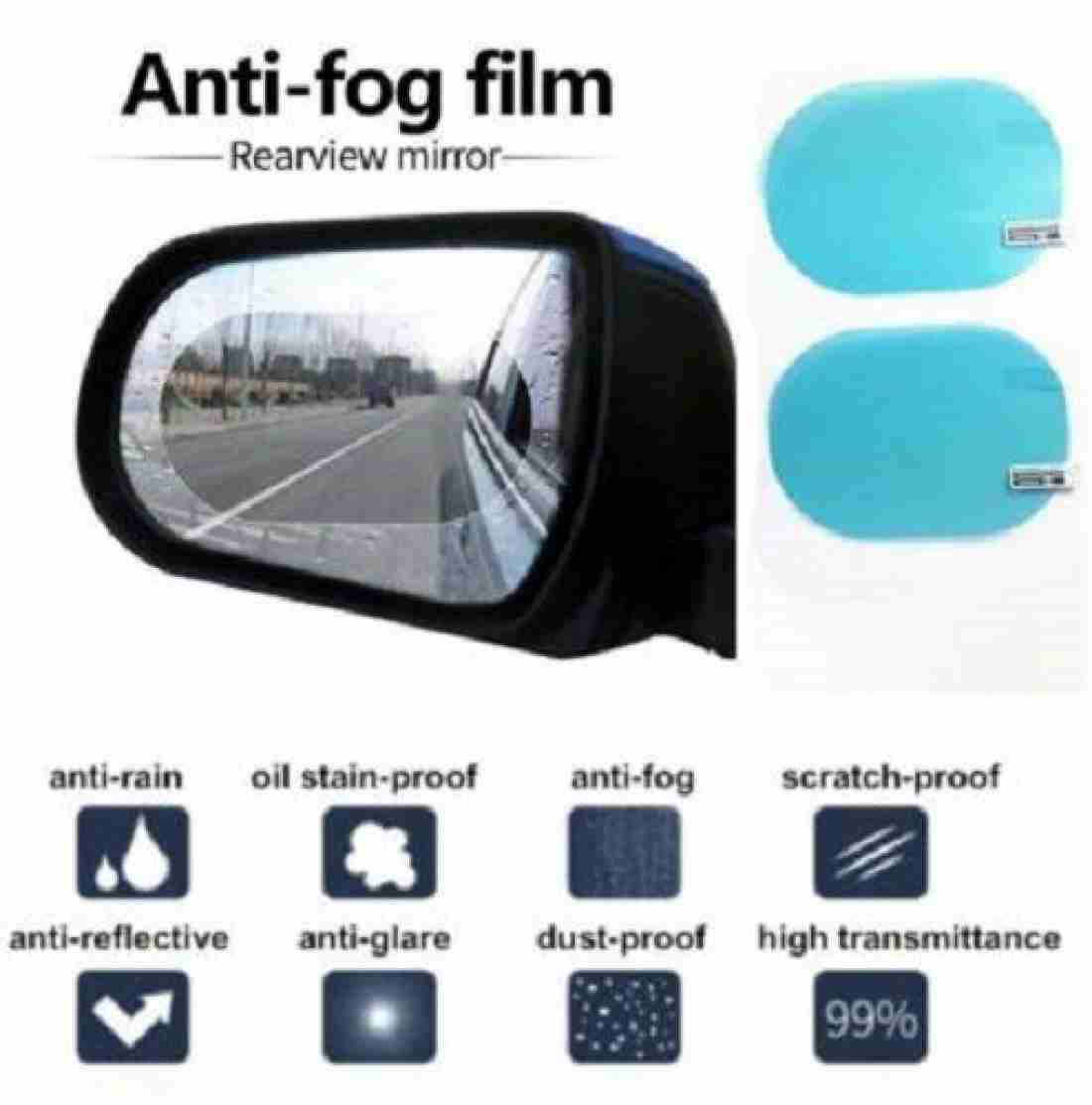 ACCESSOREEZ 2PCS Car Rearview Mirror Film, CMRBKR108 HD Nano Film Anti Fog  Film Car Rear View Mirror Waterproof Film Protective Film Anti Glare Rain-Proof  Anti Water Mist Protector for Car Mirrors (Oval)