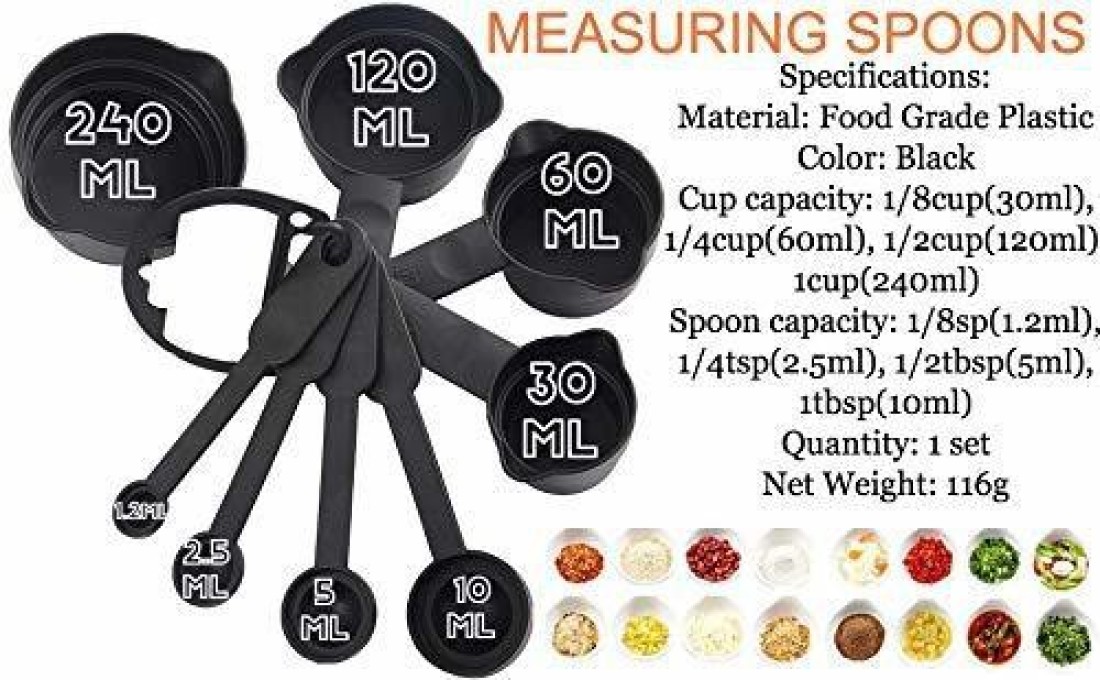 Padchaaya Baking Measurement Measuring Cups and Spoons Set 10 Measuring Cup  Set Plastic Measuring Spoon Set Price in India - Buy Padchaaya Baking  Measurement Measuring Cups and Spoons Set 10 Measuring Cup