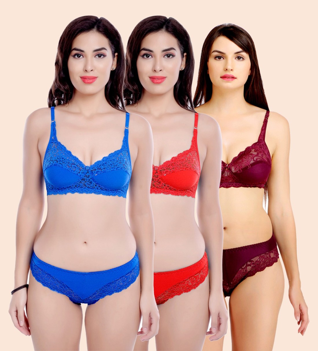 Buy Maroon Lingerie Sets for Women by CUP'S-IN Online