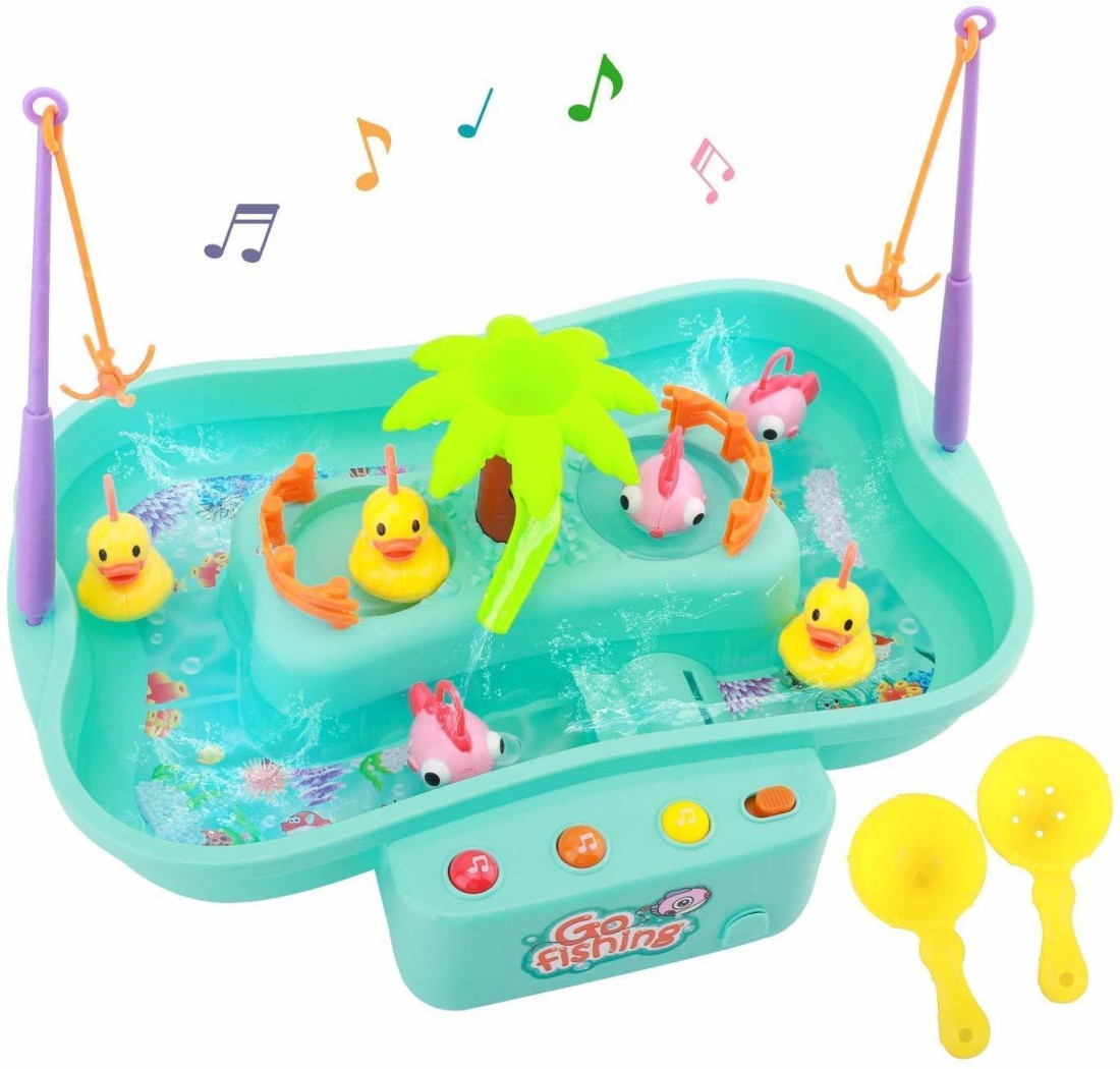 स्मार्टक्राफ्ट Fishing Game Toy, Music Table Floating Fish and Ducks with  Swirl Water Pond and Pole Play Set for Toddlers and Kids बाथ टॉय - Fishing  Game Toy, Music Table Floating Fish