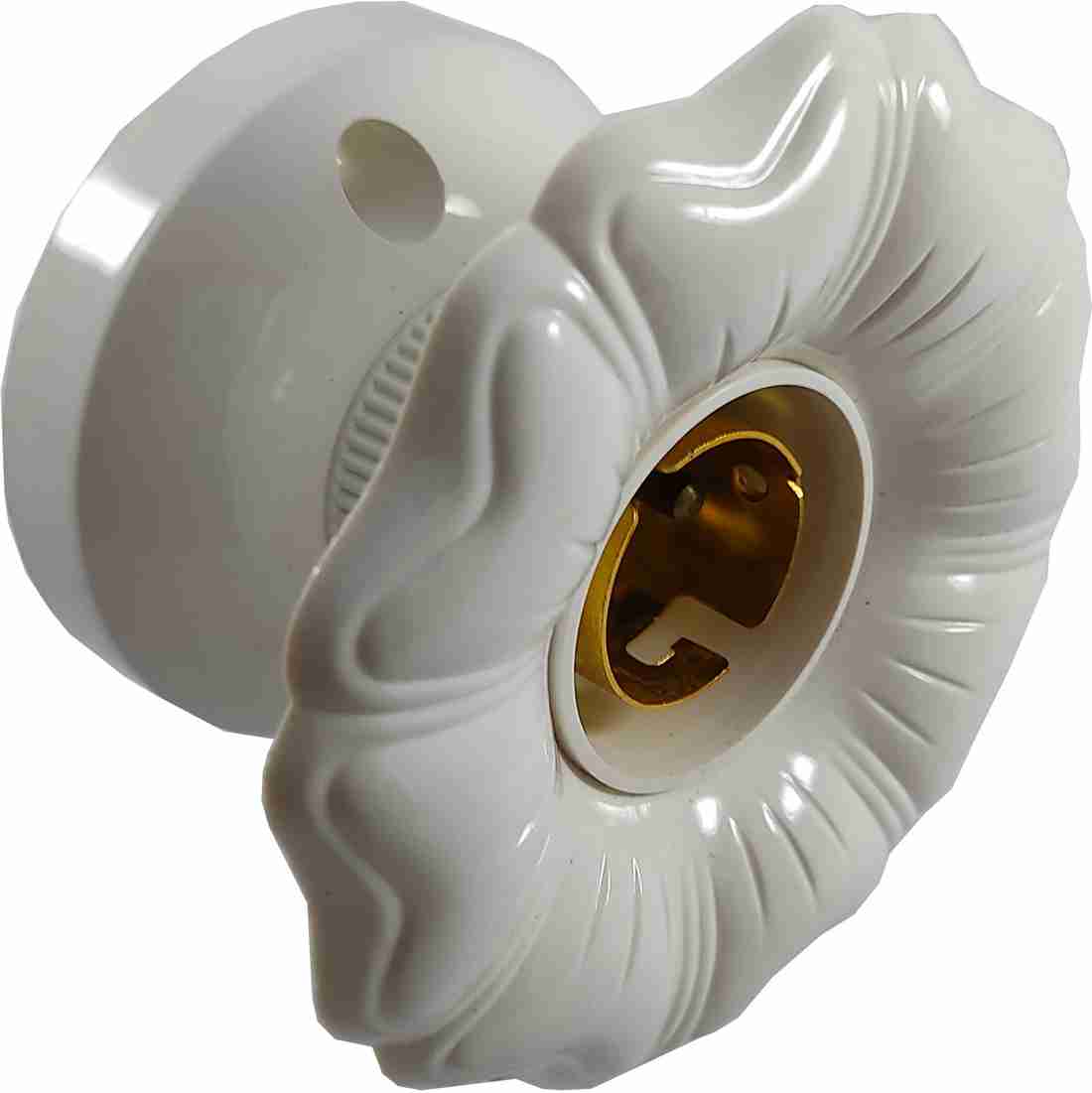 Hiru Fancy Batten Bulb holder Socket White Plastic Light Socket