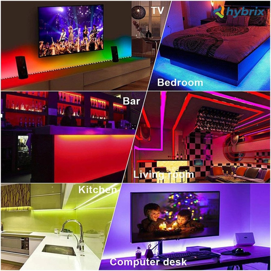 RSCT RGB LED Light Strip Gift Pack Color Changing Rope Lights with IR  Remote Adaptor Recessed Ceiling Lamp