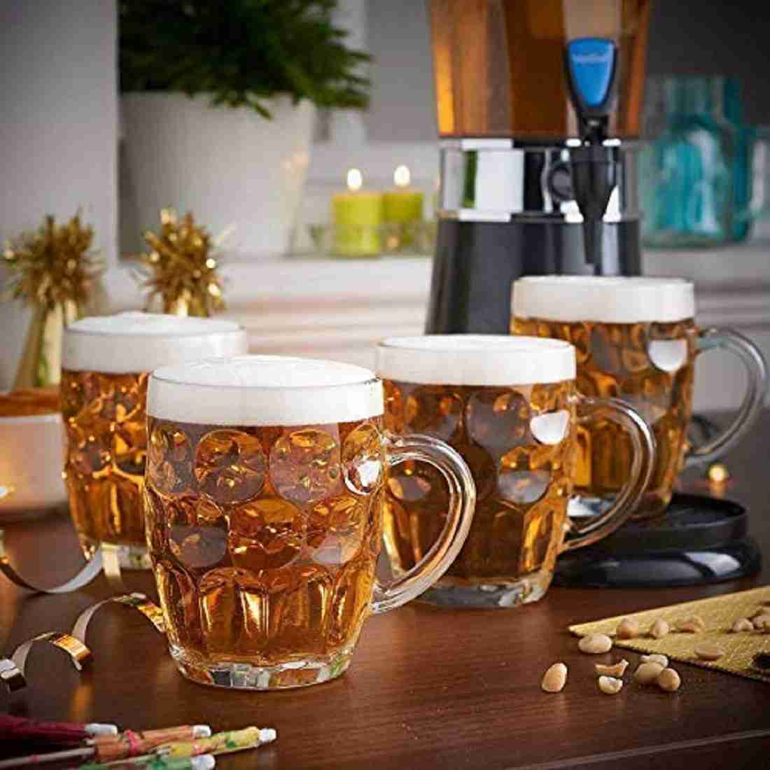 K AND D BROTHERS (Pack of 2) Beer Mug Transparent, Heavy Base