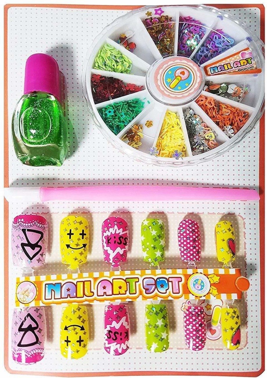 Fete Propz Nail Art kit for Girls Birthday Gift for Girls Little Girls,  Kids, Role Play kitty Party (Random Cute Nail Designs)- Multicolor :  Amazon.in: Toys & Games