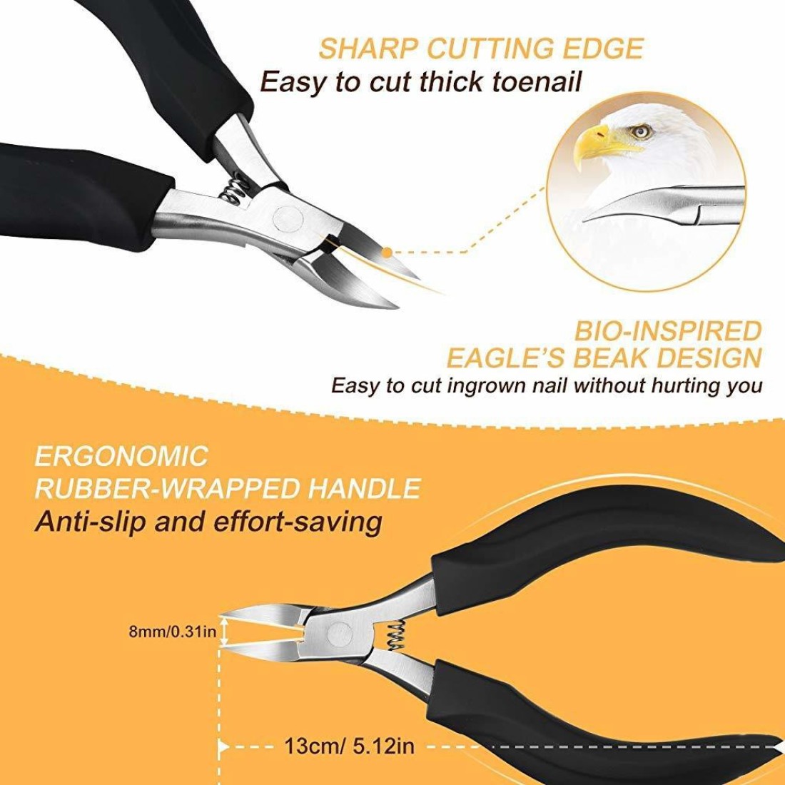 Toenail Clippers for Thick Nails, Large Nail Clippers for Ingrown Toenails  Professional Podiatrist Stainless Steel Sharp Curved Blade Nail Cutter for  Man, Women and Adults - Walmart.com