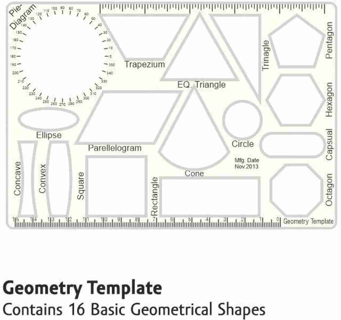 Circle Templates Measuring Geometry Ruler Geometric Drawings Stencils  Rulers Sca