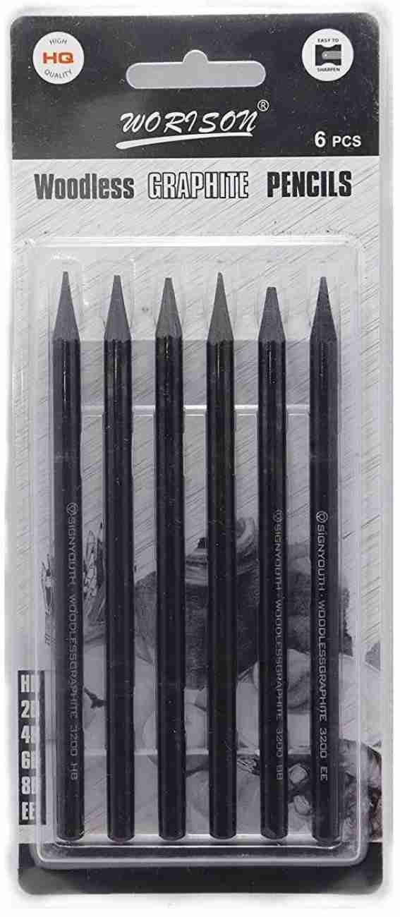 Woodless Graphite (EE grade) VS normal graphite (8B grade) pencil