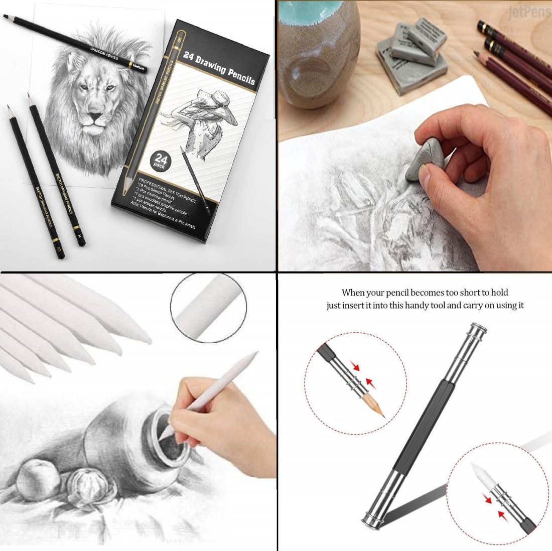 Professional Sketch & Drawing Art Tool Kit Graphite Charcoal