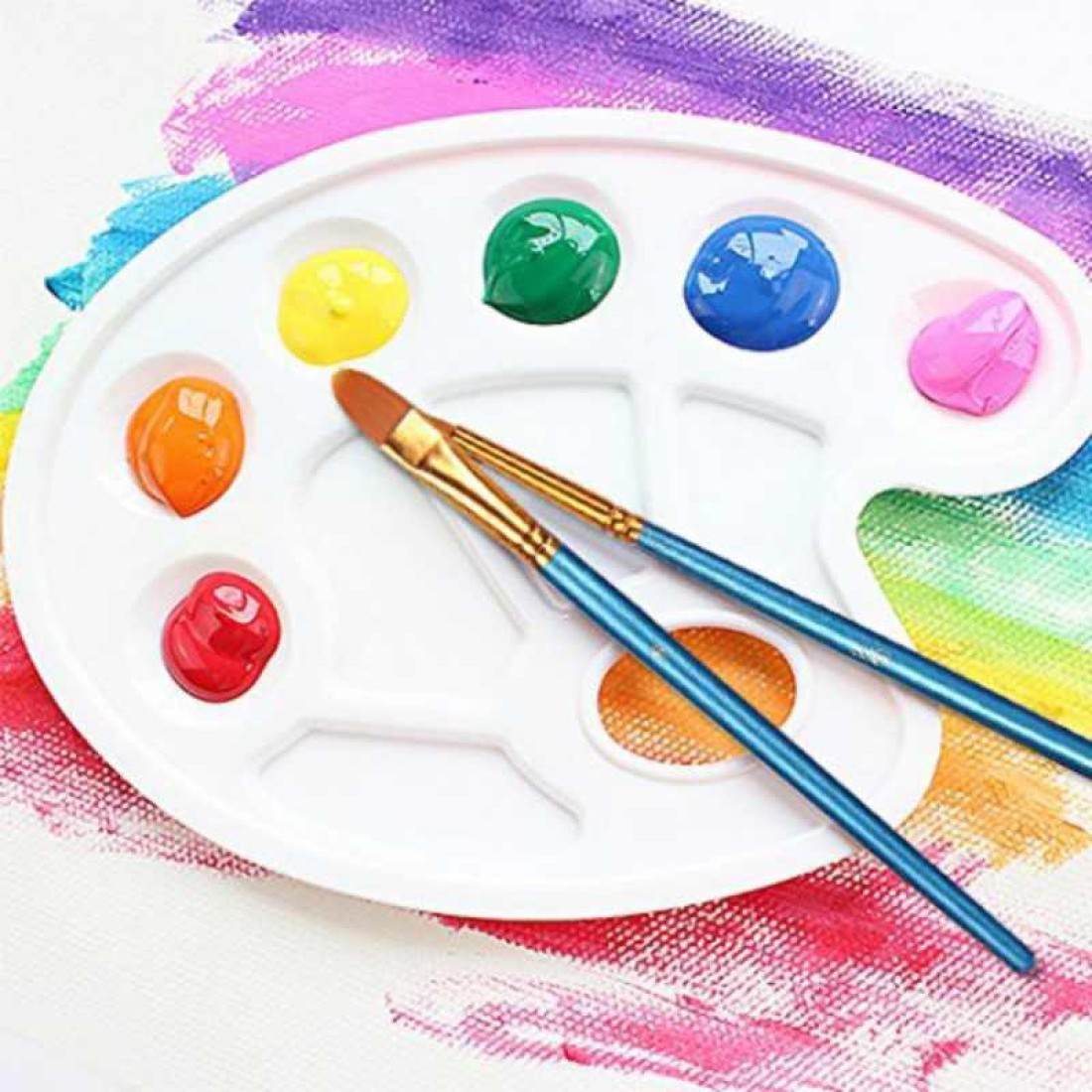 6pcs Paint Tray Palettes Round 10 Wells Paint Pallet Tray Painting