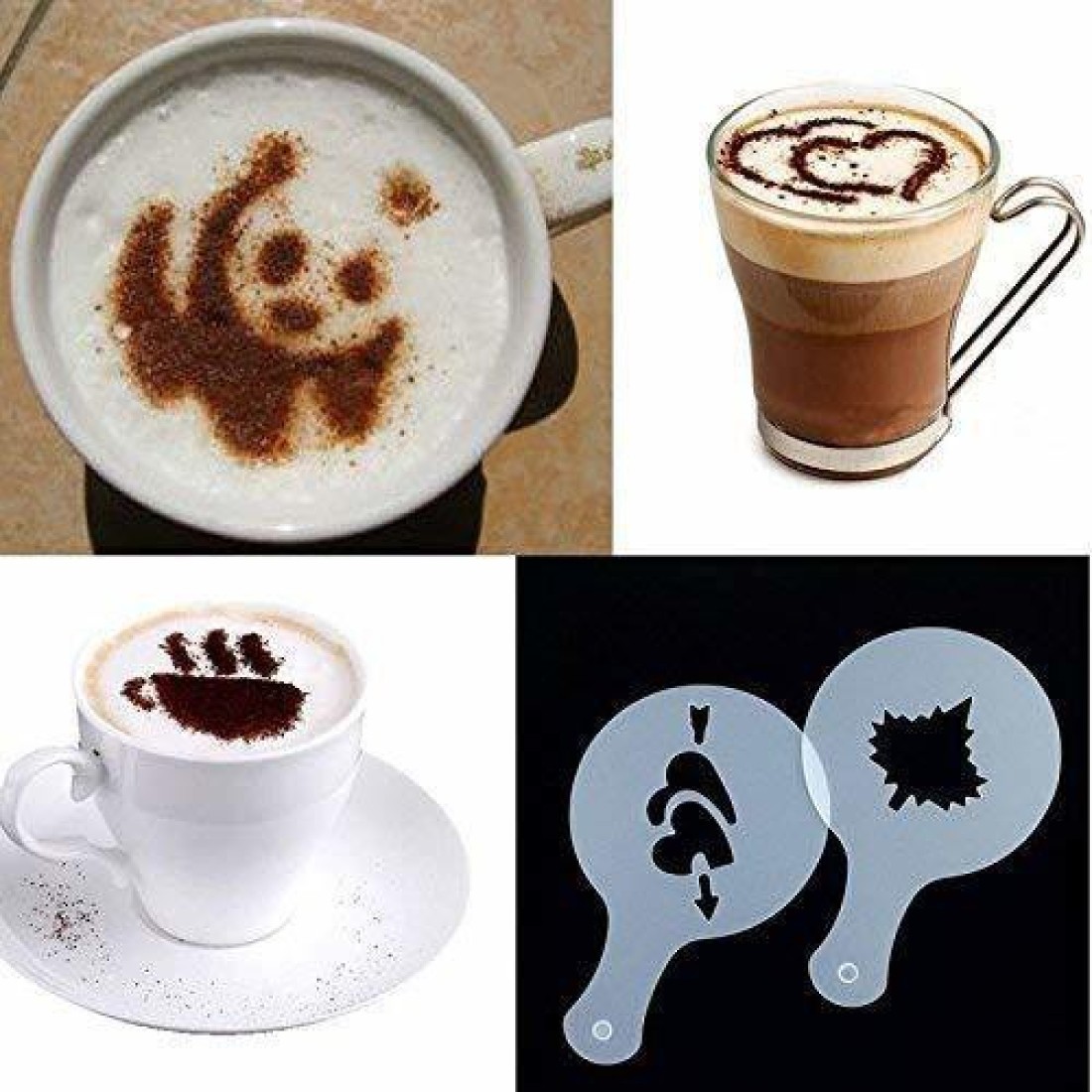 16Pcs Fancy Coffee Printing Model Cappuccino Mold Cake Coffee