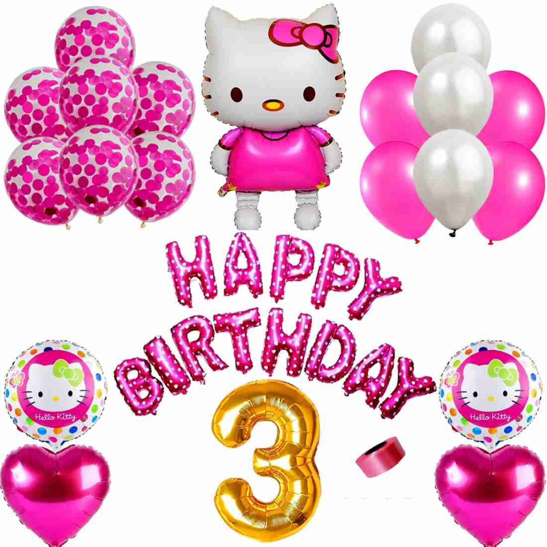 Hello Kitty Birthday Party Decoration Theme Items Combo of 52 Pcs