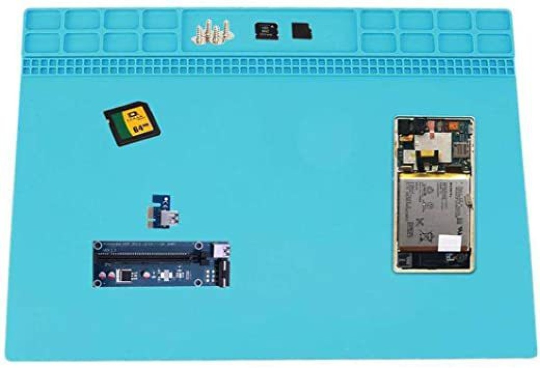 1 Pcs 45x30cm Heat Insulation Silicone Pad Desk Mat Maintenance Platform  for BGA Soldering Repair Station with Magnetic Section