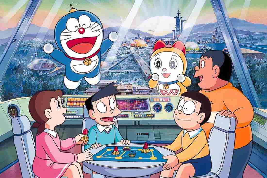 wallpics® Doraemon Cartoon Painting Poster Waterproof Canvas Print for Kids  Room,Home Decor