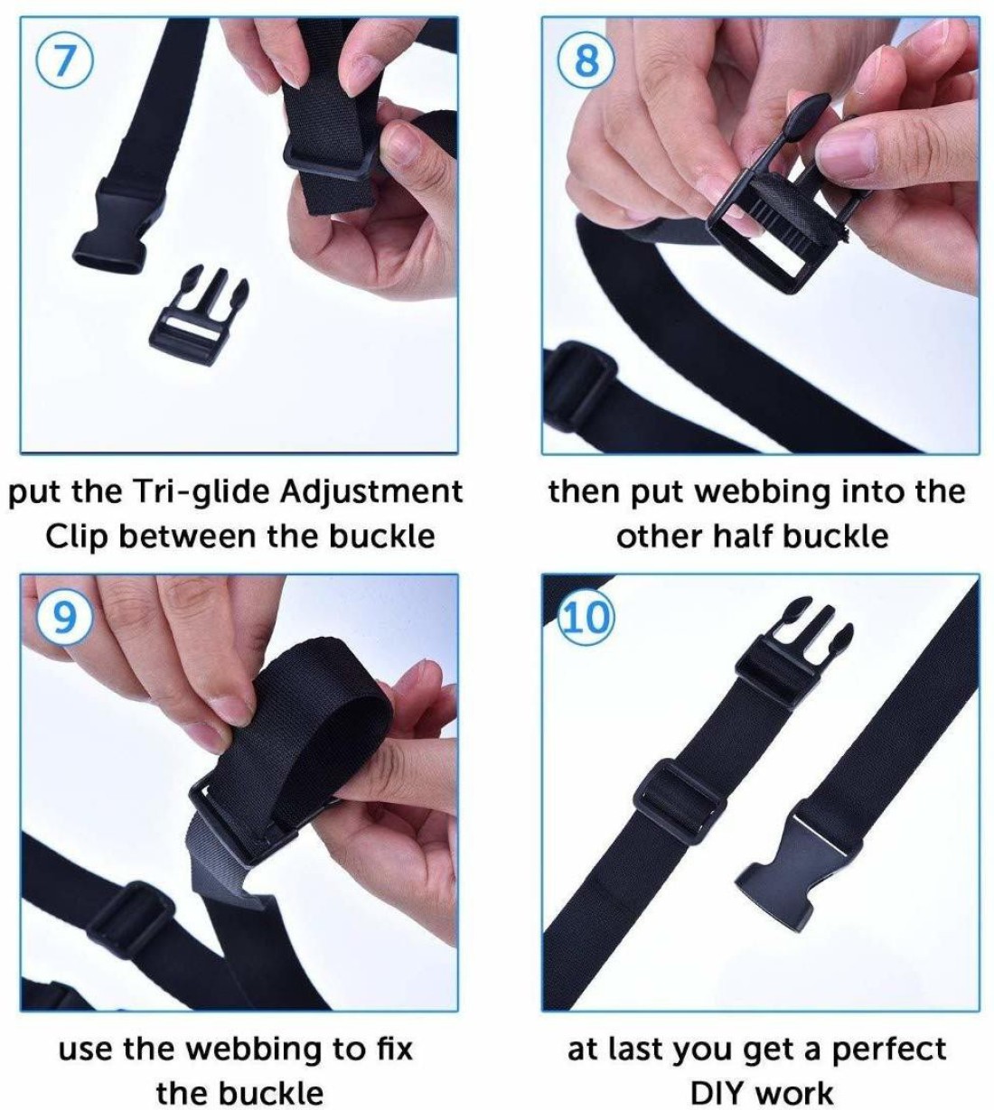 DIY Crafts 1inch Dual Adjustable Side Release Plastic Buckles(Pack