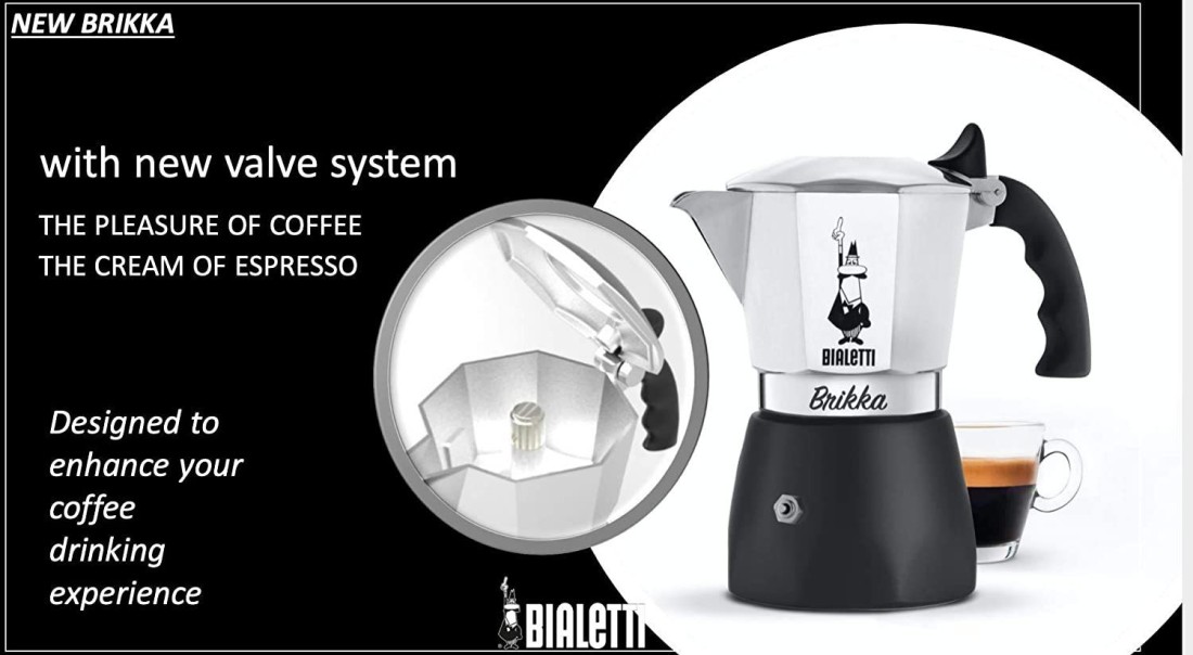 Bialetti Brikka 2 Cups Coffee Maker - Aluminium for sale online