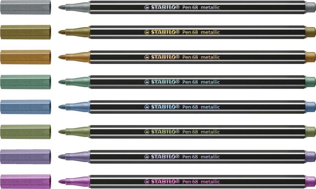 Stabilo Pen 68 Brilliant Colors Felt Tip Markers Set of 6