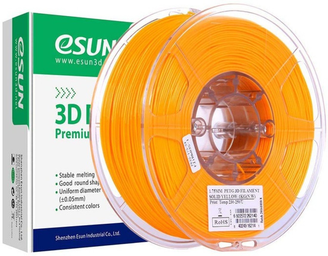 eSUN 3D 1.75mm Solid Yellow PETG 3D 1KG Spool (2.2lbs), 1.75mm Solid Opaque  Yellow Printer Filament Price in India - Buy eSUN 3D 1.75mm Solid Yellow PETG  3D 1KG Spool (2.2lbs), 1.75mm