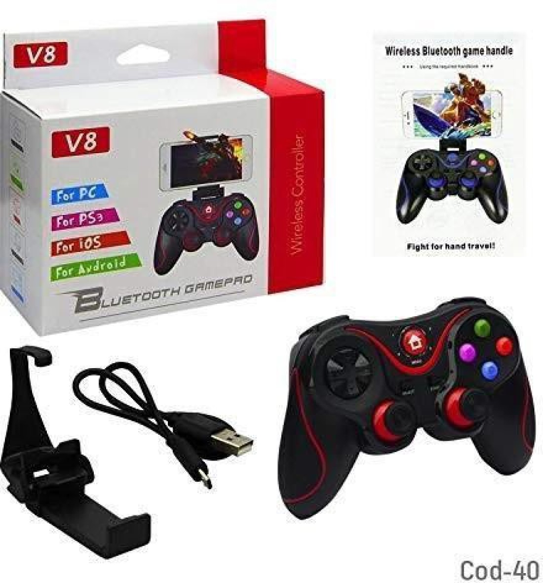 Tech Aura V8 Wireless BT4.0 Bluetooth Wireless Gaming Controller, Joystick  Gamepad Computer Game Controller for PC Windows 7/8/10/Switch/TV